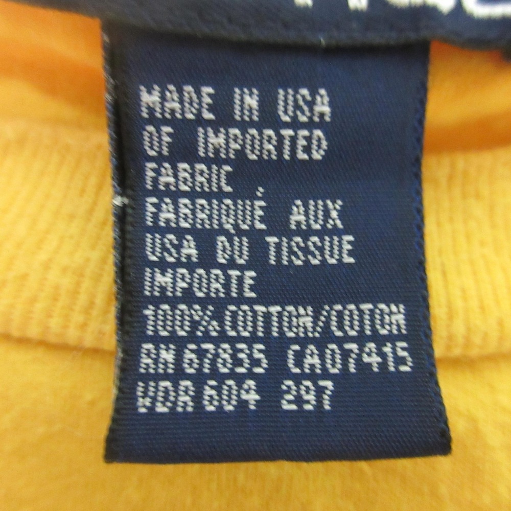 Y2K Vintage Nautica Shirt Mens 2XL Yellow Calypso Bay Vertical Logo Made USA 90s - Picture 7 of 10